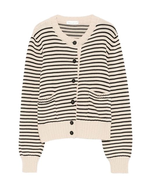 Roberto Collina Black Striped Cotton Cardigan