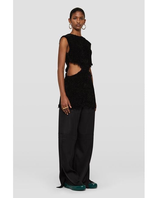 Jil Sander Black Cut-Out Detailed Sleeveless Dress