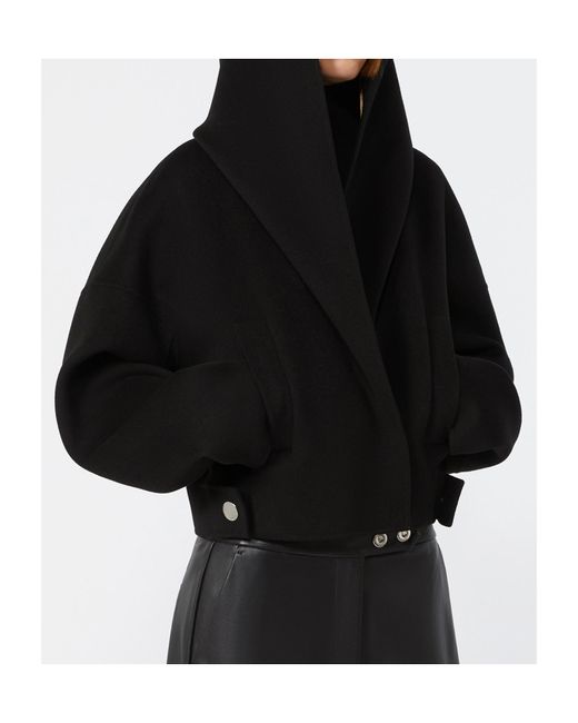 Sportmax Black Idoneo Cropped Hooded Jacket