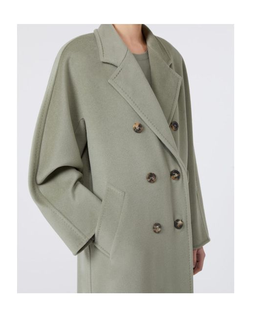 Max Mara Gray Madame Double-Breasted Belted Coat