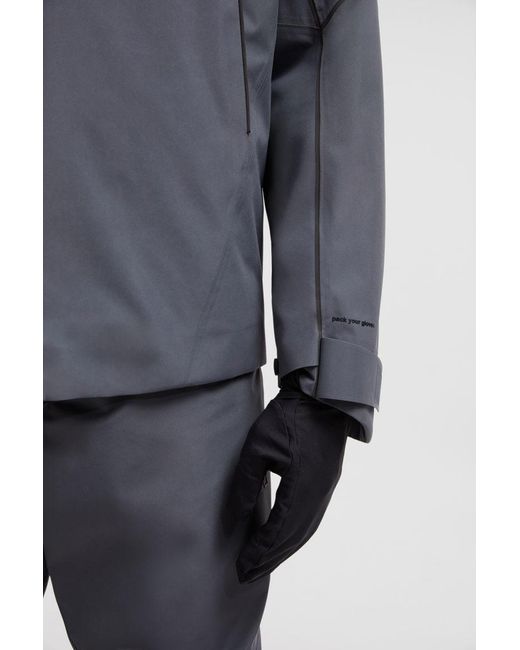 Moncler Blue Grenoble Logo Patch Hooded Jacket for men