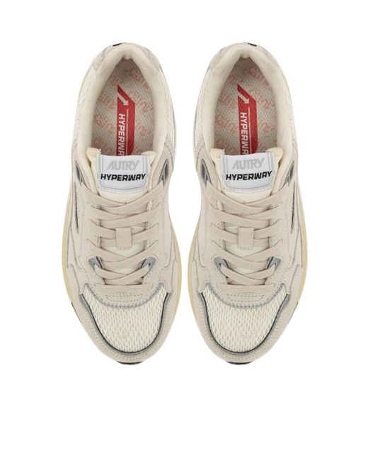 Autry White Hyperway Low-Top Sneakers