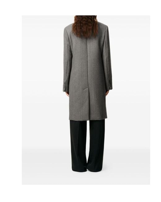 AMI Gray Double-Breasted Coat for men