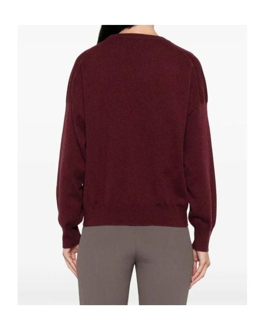 Brunello Cucinelli Red Monile Detailed Cropped Sweater