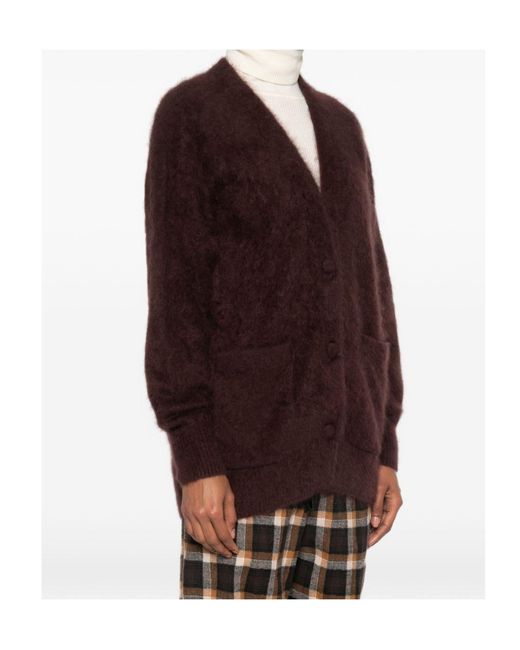 Forte_forte Brown Brushed Knit Cardigan