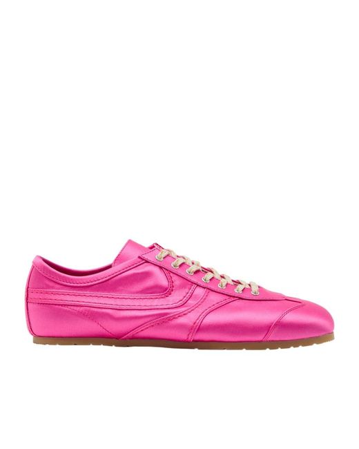 Dries Van Noten Pink Dustin Panelled Satin Sneakers