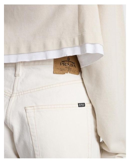 Prada White Old Denim Bermudas