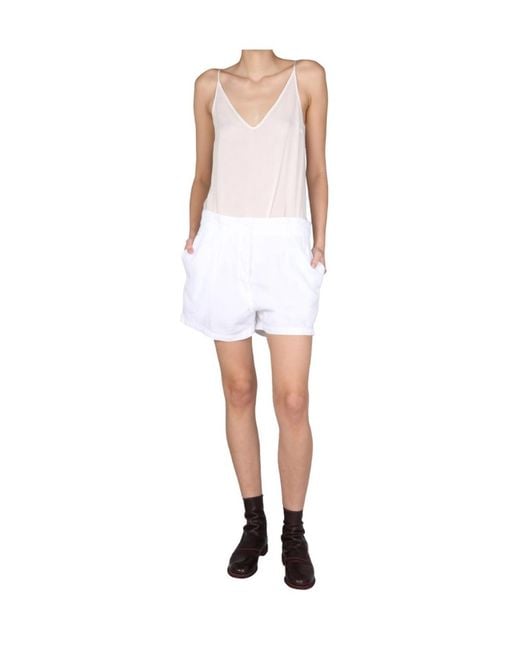 Aspesi White Front Pocket Shorts