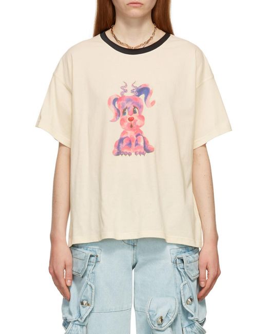 we11done Red Monster Print Crewneck T-Shirt