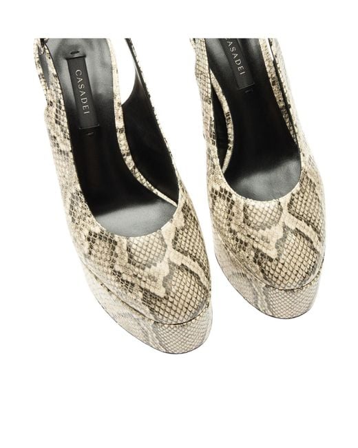 Casadei Metallic Patty Platform Basilisco Sandal