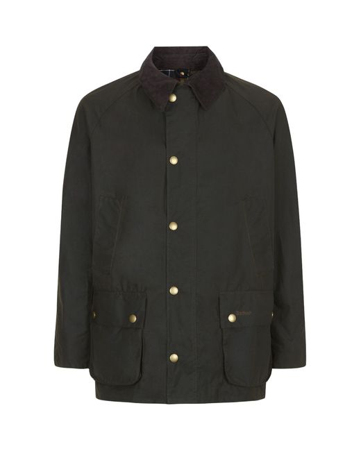 Barbour Black Ashby Waxed Button-Up Jacket for men