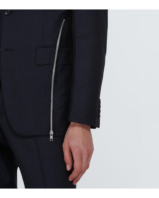 Comme des Garçons Blue Zipper-Decorated Suit Jacket for men