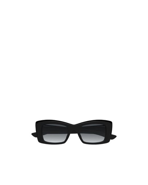 McQueen White Eyewear Rectangle Frame Sunglasses