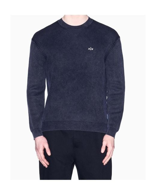 ARMANI EXCHANGE Blue Cotton Jumpers for men
