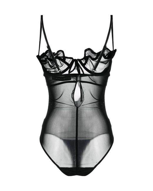 Y. Project Black Tulle Bodysuit