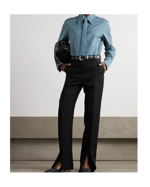 Jil Sander Black Woven Straight-Leg Pants