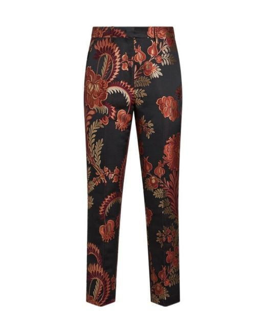 Etro Floral-Jacquard Tapered-Leg Trousers