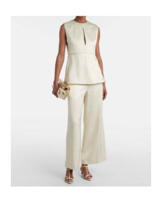 Jil Sander Natural Peplum Top