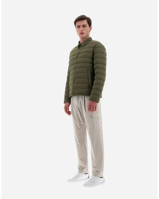 Herno Green Buttoned Long-Sleeved Jacket for men