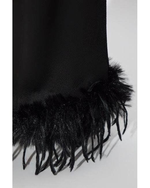 M I S B H V Black Feather-Trim Trousers