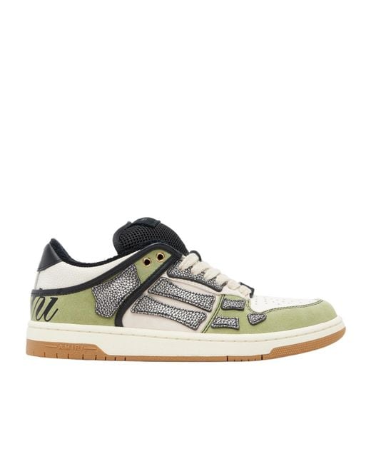 Amiri Green Lace-Up Low-Top Sneakers for men