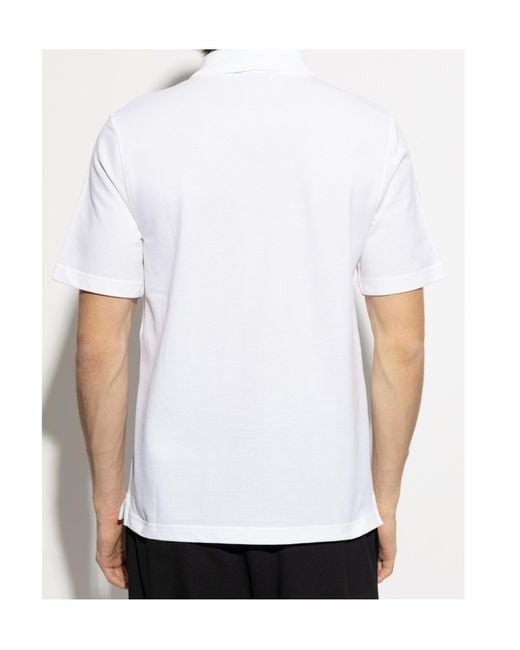 Lanvin White Short Sleeved Polo Shirt for men