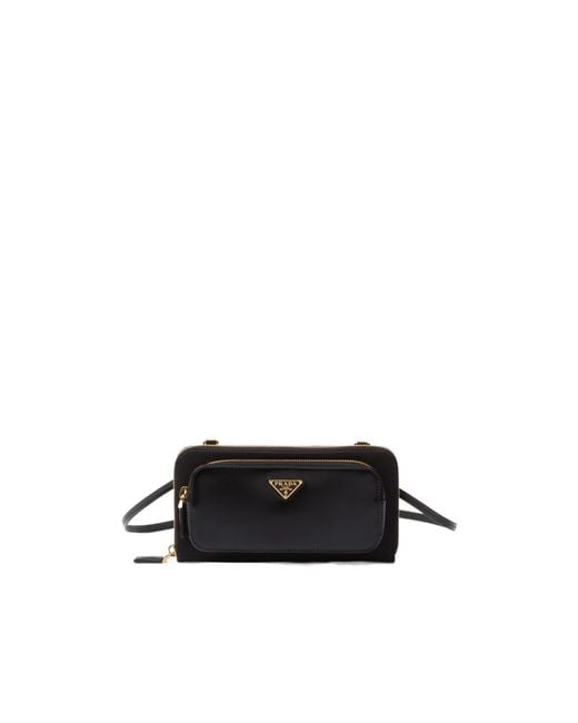 Prada White Re-Nylon And Brushed Leather Wallet