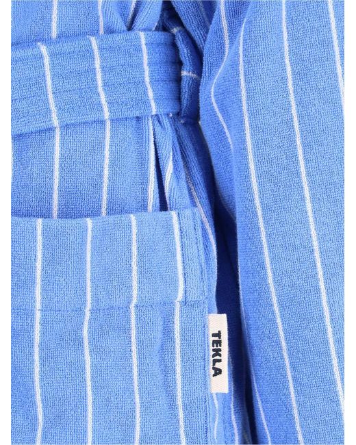 Tekla Blue Classic Bathrobe for men