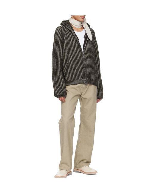 Our Legacy White Diamond-Shaped Knitted Mini Scarf for men