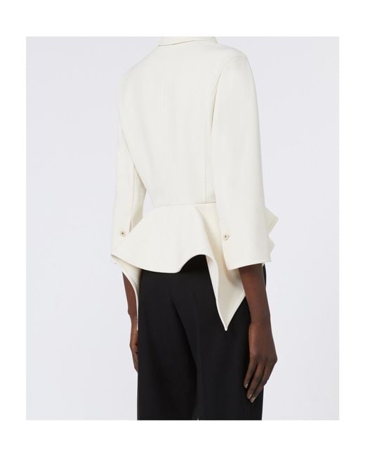 Max Mara White Sabie Single-Breasted Long-Sleeved Jacket