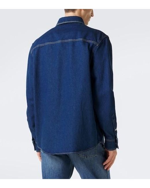 Valentino Blue Vgold Denim Western Shirt for men