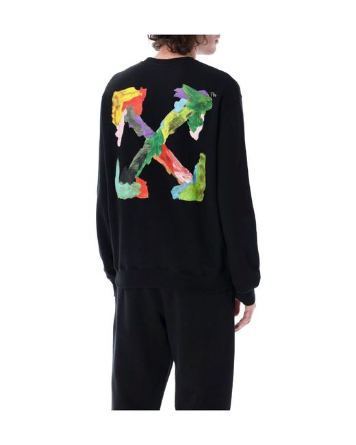 Off-White c/o Virgil Abloh Blue Brush Arrow Crew-Neck Sweatshirt for men