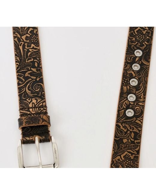 Our Legacy Brown Paisley Embossed Belt for men