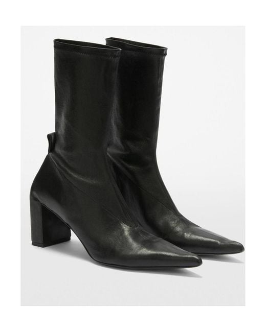 Jil Sander Black Pointed-Toe Ankle Boots