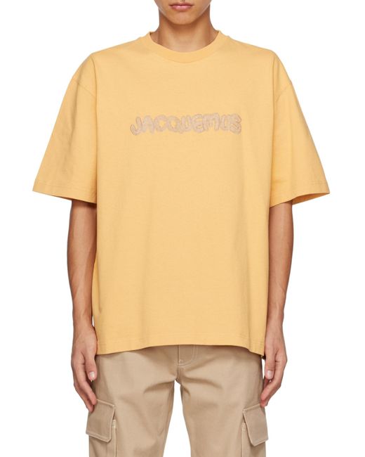 Jacquemus Multicolor Raphia Embroidered Logo T-Shirt for men
