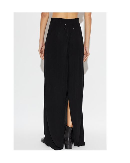 Maison Margiela Black Rear Slit Maxi Skirt