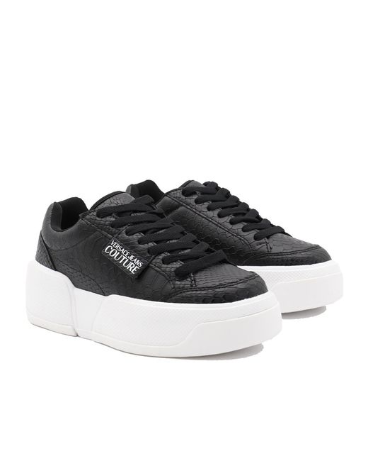 Versace Jeans Black Couture Logo-Tag Printed Chunky Sneakers