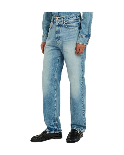 Versace Blue Straight-Leg Jeans for men