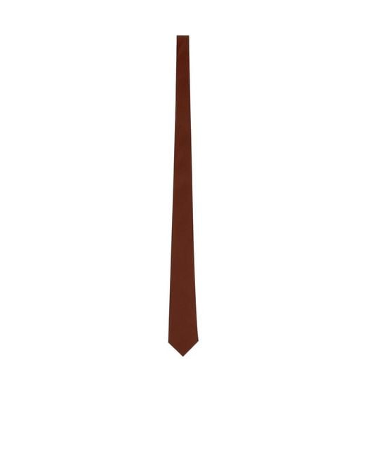 Saint Laurent White Logo Patch Tie for men
