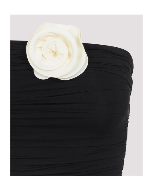 LaRevêche Black Mirey Ruched Strapless Dress