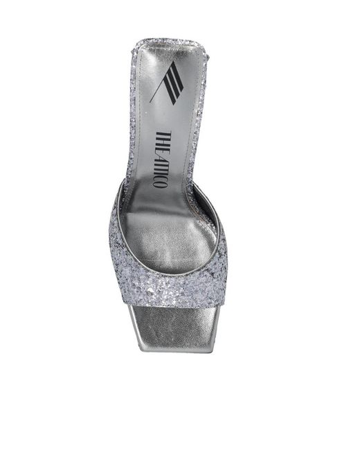The Attico White The Mini Devon Embellished Slip-On Sandals