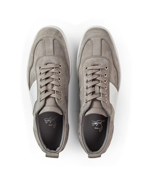 Christian Louboutin Gray Color Blocked Low Top Trainers for men