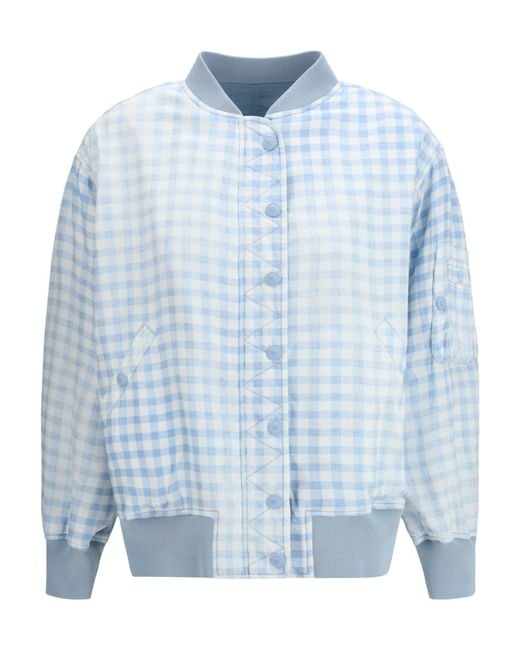 Ermanno Scervino Blue Reversible Zip-Up Bomber Jacket