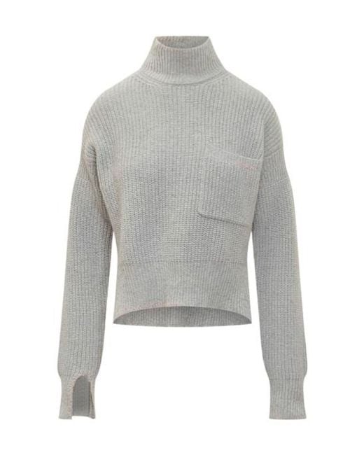 Marni Gray High Neck Knit Sweater