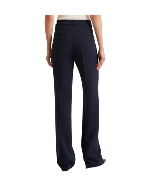 Marella Blue Pleated Straight Leg Pants