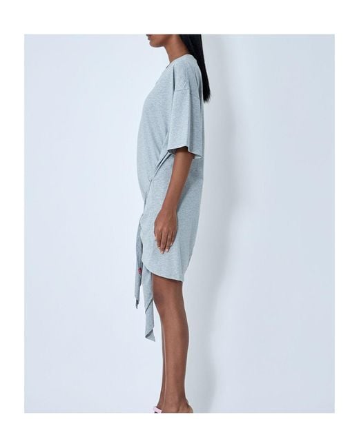 DIESEL Blue D-Eivor Tie Front T-Shirt Dress