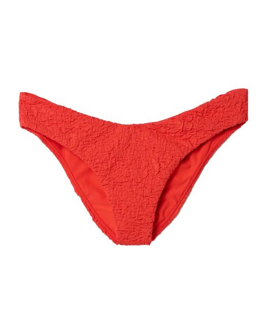 Mara Hoffman Red High-Rise Bikini Briefs