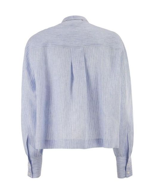 Fabiana Filippi Blue Striped Long-Sleeve Shirt
