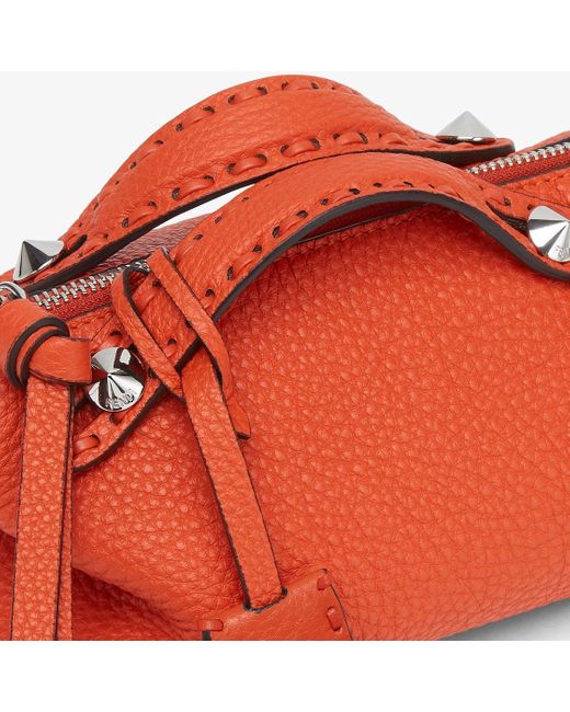 Fendi Orange Selleria Mini-Bag With 156 Hand-Sewn Topstitches