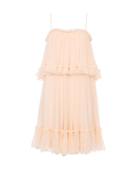 Chloé Pink Chloé Ruffled Mini Dress